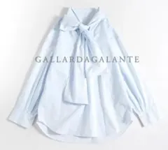 ガリャルダガランテ コットン ボウタイ ブラウス リボン ライトブルー