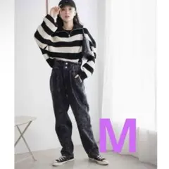 【極美品】WEGO ウィゴー ウエストフリル デニム マムパンツ M