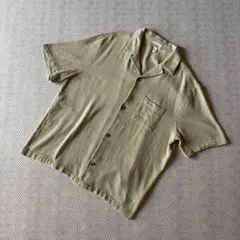 H&M　オープンカラーシャツ　半袖シャツ　L　緑のサムネイル