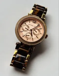 【電池新品の美品】マイケルコース！ラインストーン×クロノグラフ！