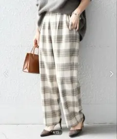 SHIPS〈手洗い可能〉ウールチェックパンツ 38