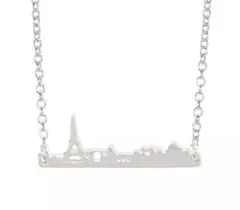 新品! パリ フランス 風景 エッフェル塔 ネックレス チョーカー シルバー