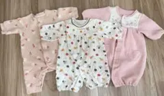 ロンパース 50-60cm 3点セット 女の子