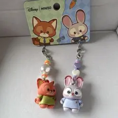ズートピア minisoディズニー　キーホルダー ニック ジュディ チャーム