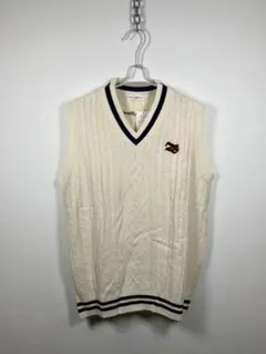 191C【新品】 Zeal&Sincerity ニットベスト 白 XL ウール