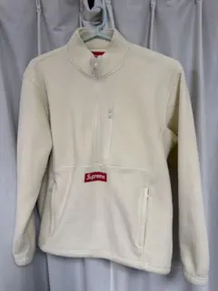 Supreme ホワイト フリースジャケット ハーフジップ ポーラテック