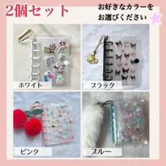 A7 リフィル付きシール帳 バインダー＋リフィル 2色選べるセット クリア透明