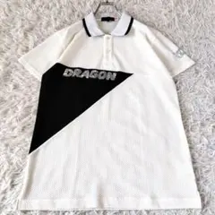 美品 ダンスウィズドラゴン ゴルフポロシャツ ビッグロゴ スパンコールバイカラーのサムネイル