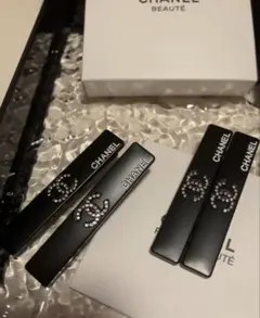 全新 CHANEL 香奈兒 髮夾 贈品 黑色 兩件組