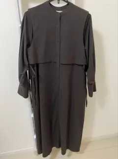 ✩美品✩ KBF レイヤードドロストシャツワンピース チャコール