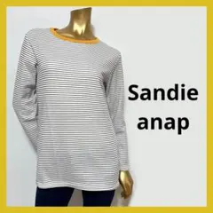 【3440】Sandie anap 裏起毛 ボーダー トップスのサムネイル