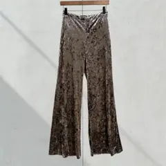 ザラウーマン　XS　クラッシュベロアパンツ　ウエストゴム　光沢感　カジュアル