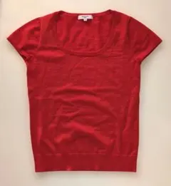 NATURAL BEAUTY BASIC Mサイズ 半袖ニット　赤