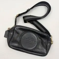 COACH ショルダーバッグ ブラック レザー - メルカリ