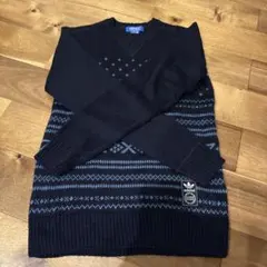 adidas ダークブルー 星柄ニットセーター XSのサムネイル