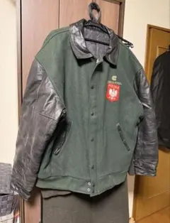 メンズ　スタジャン　古着　袖レザー