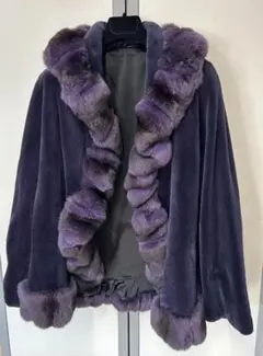 SAGA FURS 紫色 ファーコート