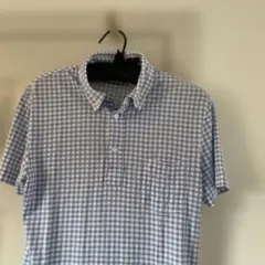 Ralph Lauren 青と白のチェック ポロシャツ S