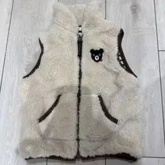 DOUBLE_B♡リバーシブルベスト♡クマ刺繍 クリーム色