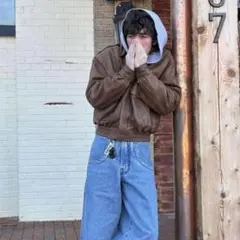 FREEDOM A-2 レザージャケット 本革 LL ブラウン