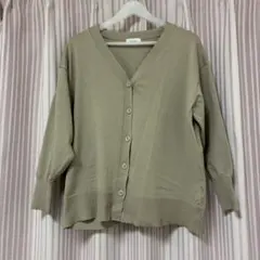 Denifits Vネック カーディガン ベージュ