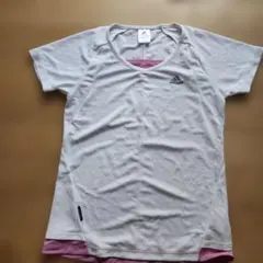 adidas トレーニングトップス L ホワイト/ピンク