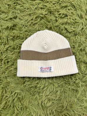 LOGAN ストライプ ニット帽 アイボリー・ベージュ