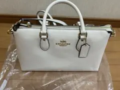 COACH ホワイト ハンドバッグ - メルカリ
