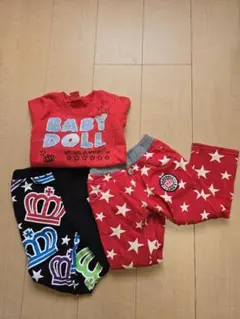 BABY DOLL 赤い長袖トレーナーとパンツセット 100cm