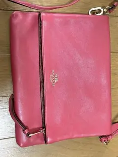 値下げ❣️COACH ピンク レザー ショルダーバッグ