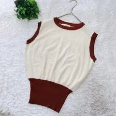 美品♡ 【CPCM】 ニットベスト (F) ベージュ オレンジブラウン
