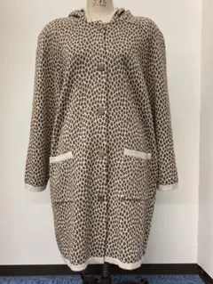 aultra イタリアブランド　ヒョウ柄ロングカーディガン　Lサイズ　フード付き