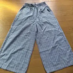 チェック柄 ワイドパンツ ガウチョパンツ