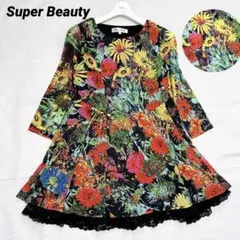 美品✨スーパービューティー 花柄 チュニック パワーネット シアー レースのサムネイル