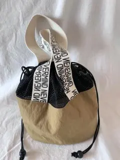 【ハンドメイド】丸底 メッシュ 巾着トート