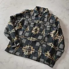 圧巻のネイティブ柄 RALPH LAUREN ナバホ柄 ラグパーカー ジャケット 90s USA製 ラルフローレン ネイティブ柄 コンチョボタン ラグ