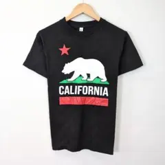 ALSTYLE Tシャツ 古着 CALIFORNIA 州旗 ベア ブラック S