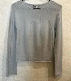 美品　Emporio Armani ライトグレー ブルー長袖ニット イタリア