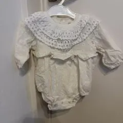 petit main フリル付きロンパース 80サイズ ホワイト