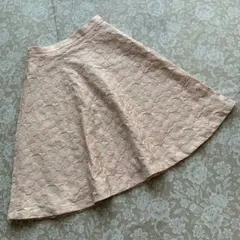 フランコフェラーロ　立体フラワー刺繍　フレアースカート3サーモンピンクのサムネイル