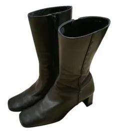 UNTITLED アンタイトル ブーツ 本革 黒 24.5 サイドジップ