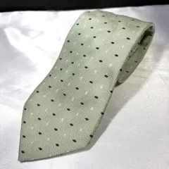 極美品【アクアスキュータム】ネクタイ シルク100% グリーン系 日本製