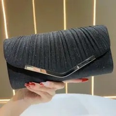 パーティーバッグ2WAYクラッチ ショルダーバッグ ブラック 結婚式 フォーマル