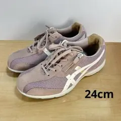 asics ウォーキングシューズ　ハダシウォーカー　スニーカー　ピンク　24cm