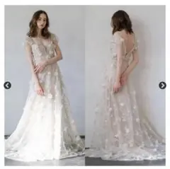 dressproduction フラワーレースバックVドレス