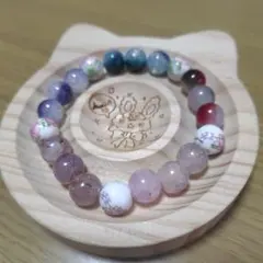 天然石 花柄 ブレスレット