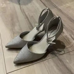 RANDA パンプス シルバー ラメ ストラップ付のサムネイル