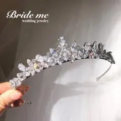 《着画写真有り》Bride me ブライドミー シルバーティアラ 【ZT-1】のサムネイル