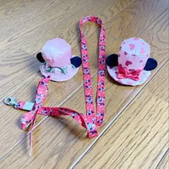 ディズニー＊ミニーパッチン留め&ストラップセット