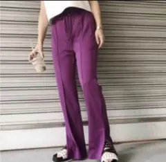 LAGUA GEM ジャージ素材スリットパンツ